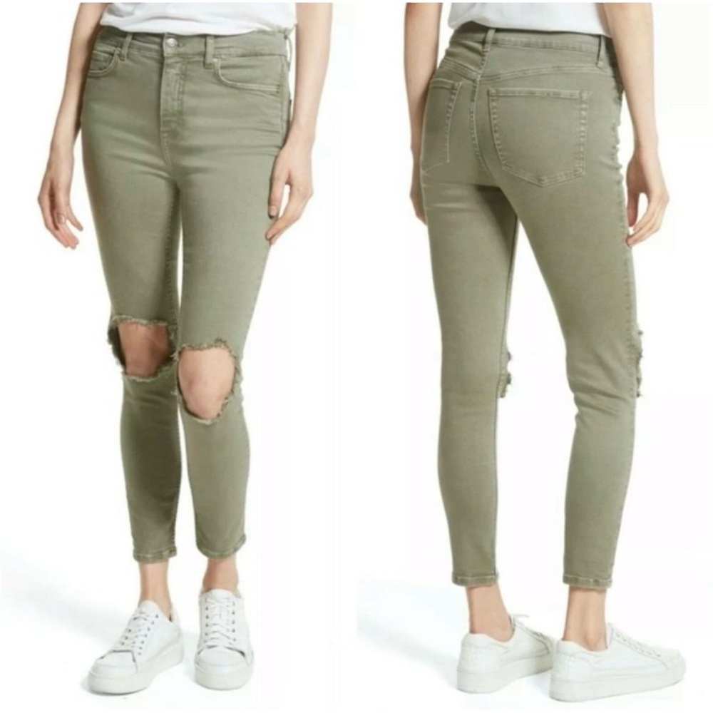 Free People High Rise Busted Knee Skinny Jeans - Picture 2 of 11